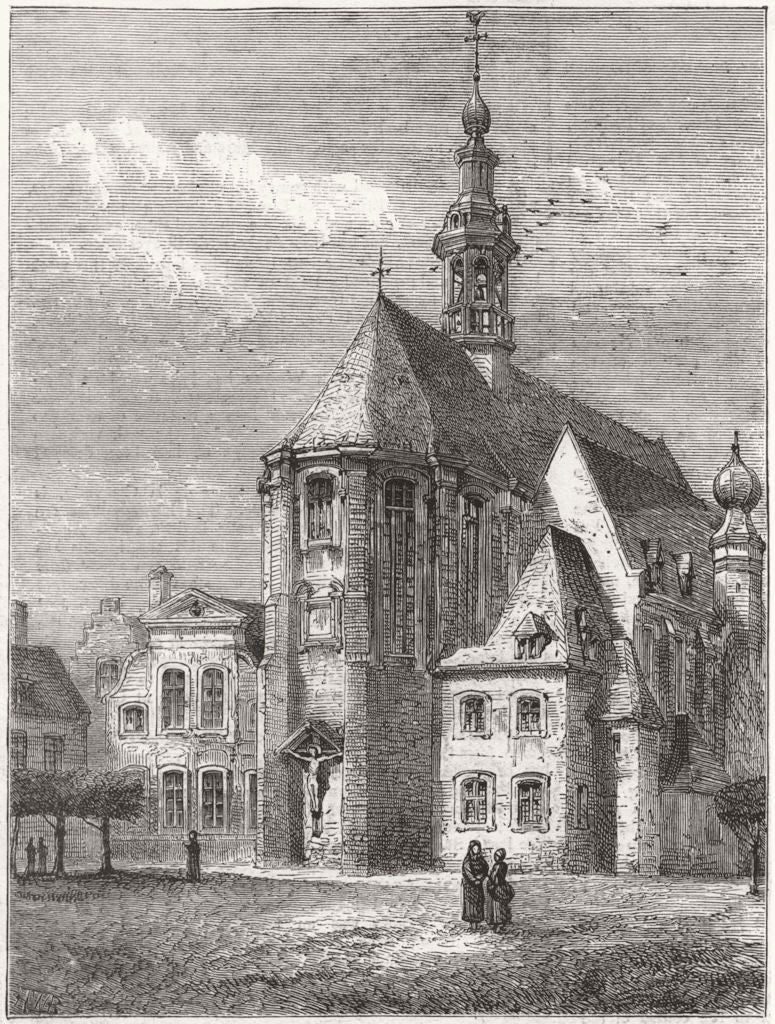 BELGIUM. Beguinage, Ghent in course of destruction 1874 old antique print